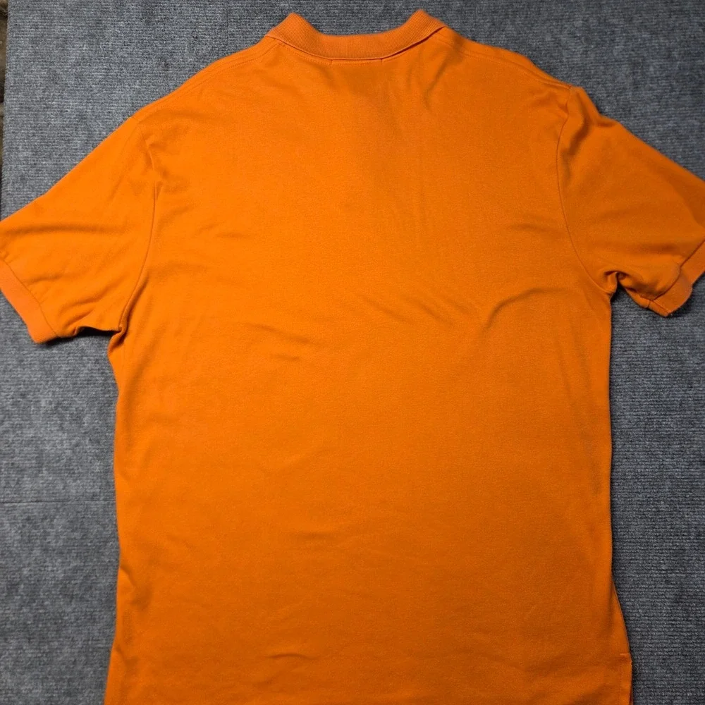 Polo Ralph Lauren Mens Large Orange Short Sleeve Cotton Polo Turquoise Pony